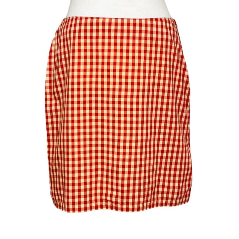 Tommy Hilfiger Women's Red and White Plaid Pencil Skirt, Size 10